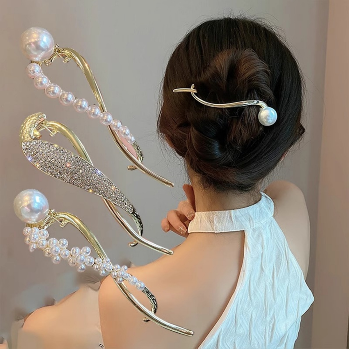 Elegant Glitter Pearl Hair Cli - đánh giá và giá Korean Lifestyle & Kids Boutique